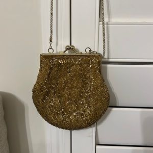 Vintage La Regale beaded bag gold crossbody